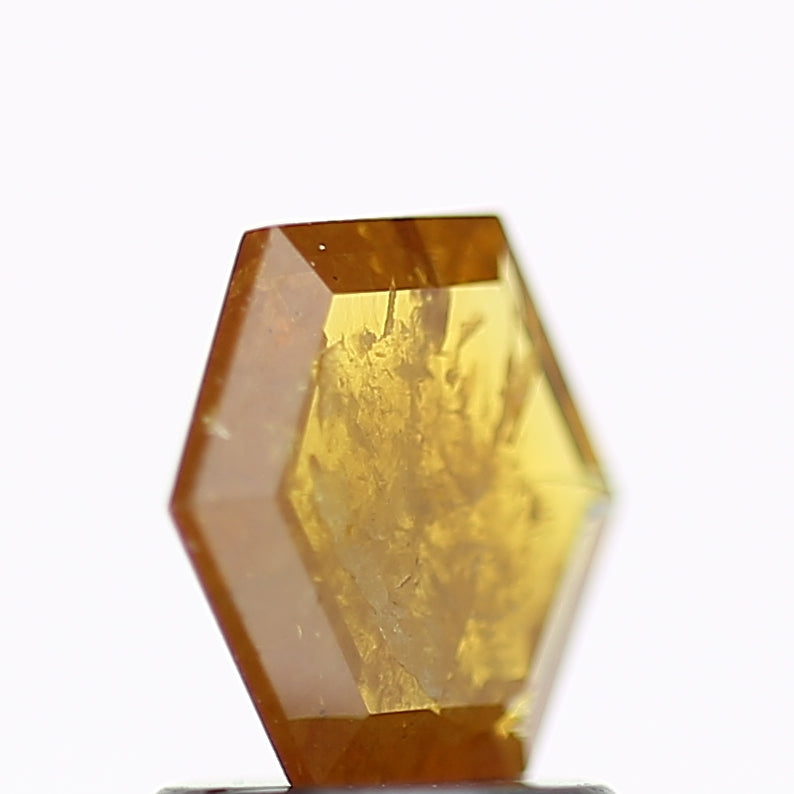 0.86 Carat Fancy Yellow Hexagon Salt and Pepper Diamond 7 MM