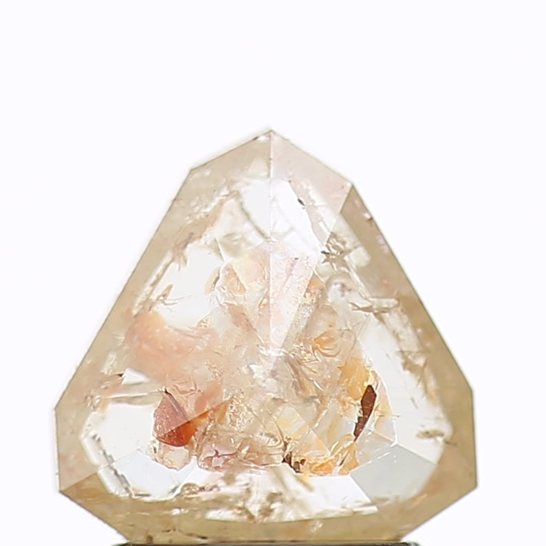 1.42 Carat Natural Orange Trillion Salt and Pepper Diamond 7.3 MM