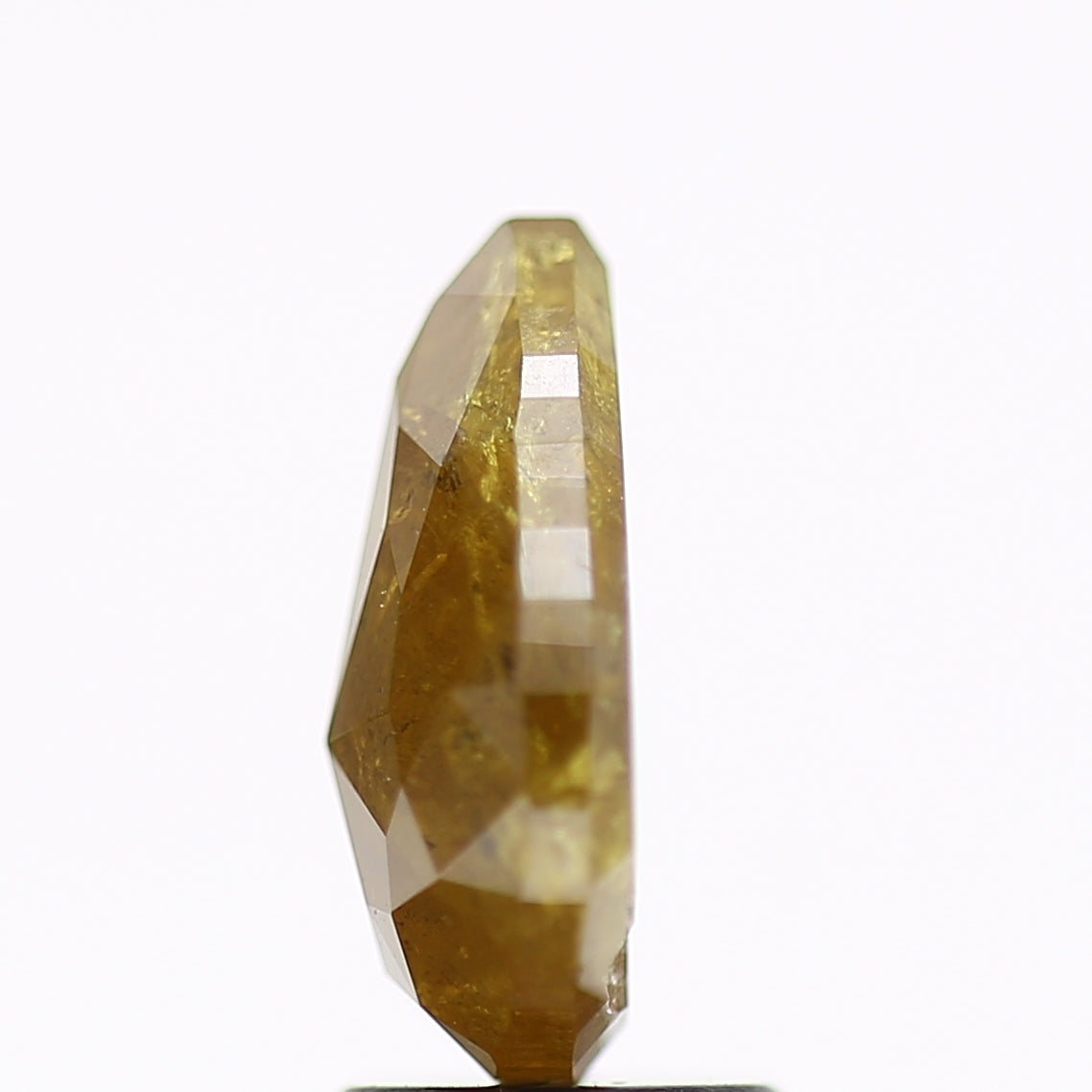 2.74 Carat Natural Yellow Pear Salt and Pepper Diamond 11 MM