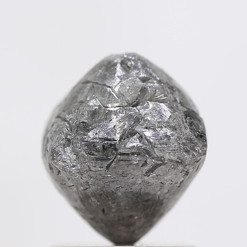 2.22 Carat Fancy Gray Octahedron Natural Raw Rough Diamond 7.40 MM - Blackdiamond