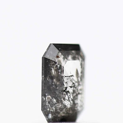 0.44 Carat 5.80 MM Fancy Gray Emerald Cut Salt and Pepper Diamond - Blackdiamond