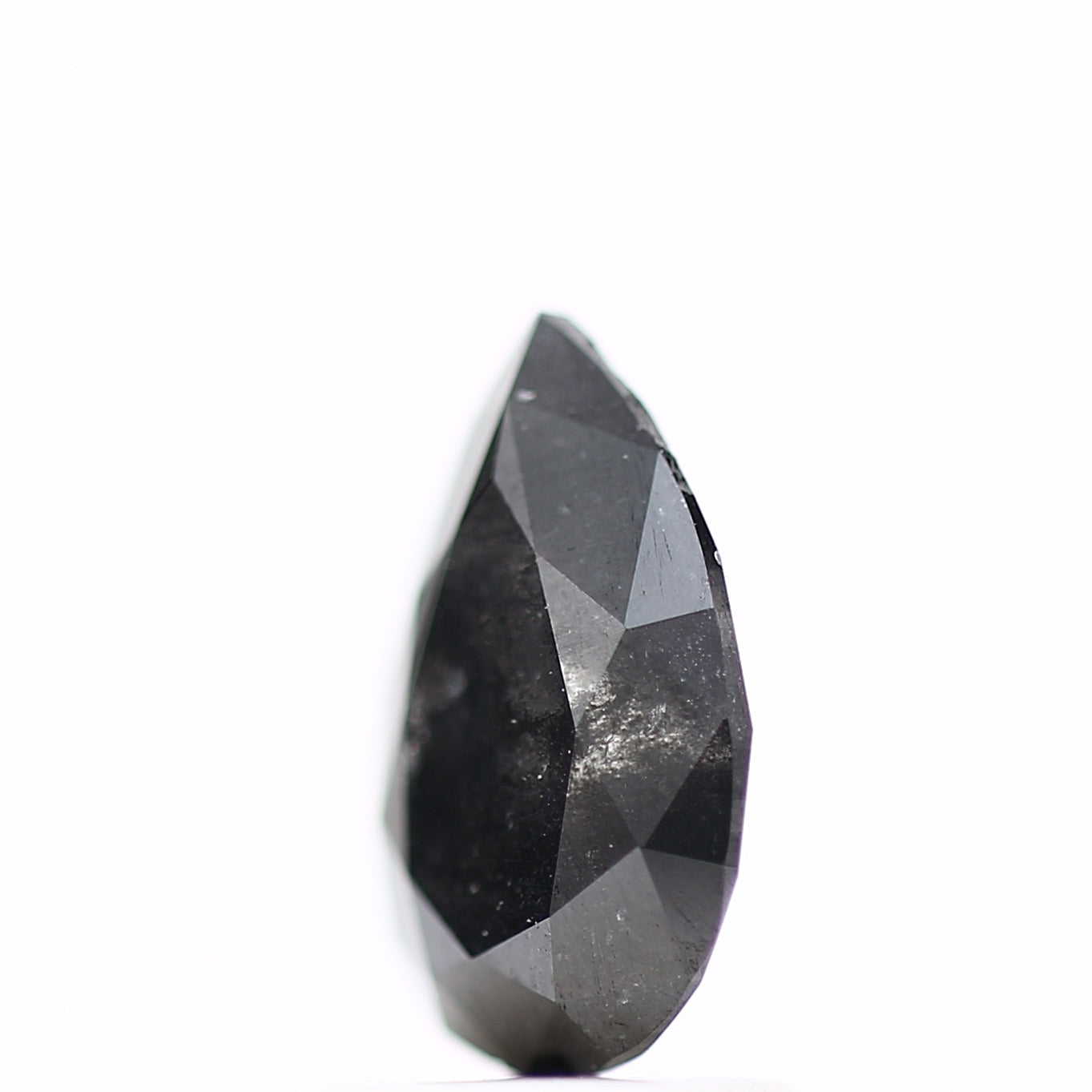 1.37 Carat Fancy Black Natural Pear Loose Diamond 9.10 MM