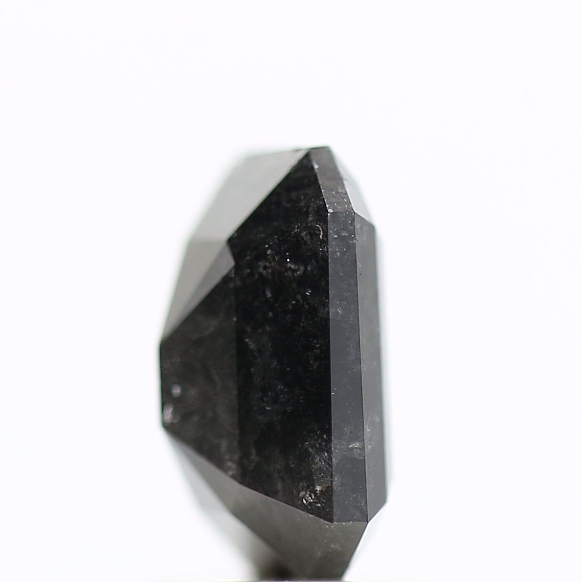 1.81 Ct Natural Color Emerald Cut Black Salt and Pepper Diamond 8.05 MM