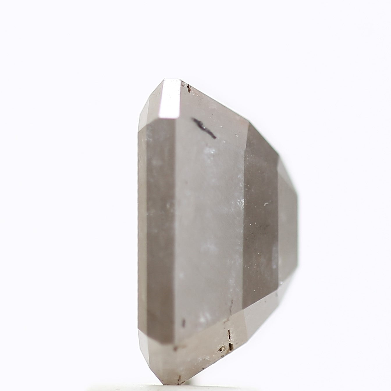 3.78 Carat Natural Emerald Loose Gray Salt And Pepper Diamond 9.94 MM