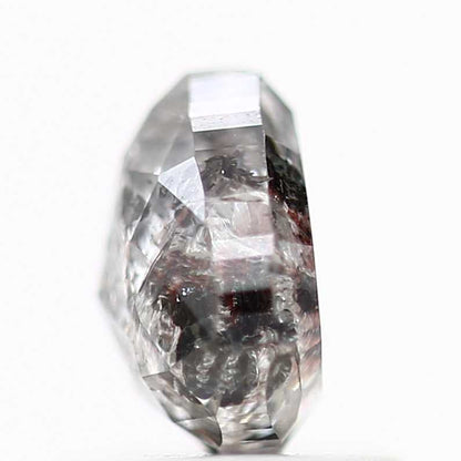 1.14 Carat Natural Gray Pear Rose Cut Salt Pepper Diamond For Ring