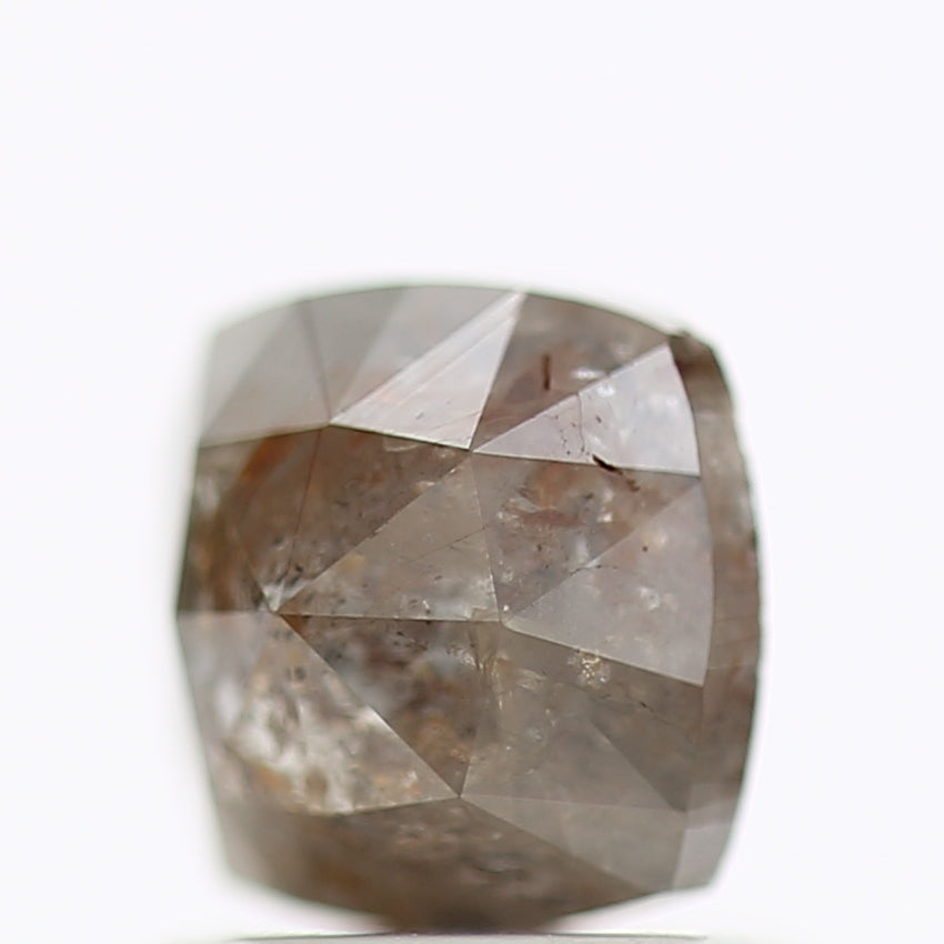 1 Carat Natural Gray Salt And Pepper Cushion Rosecut Diamond 5.62 MM
