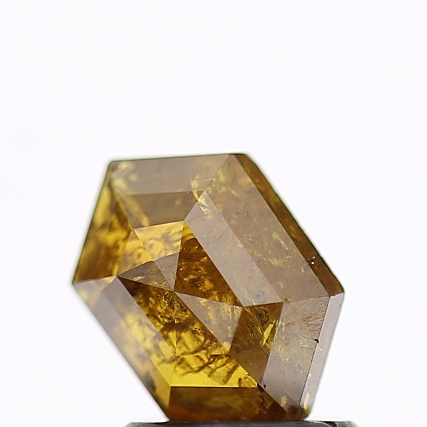 1.19 Carat Fancy Yellow  Hexagon Salt and Pepper Diamond 7.9 MM