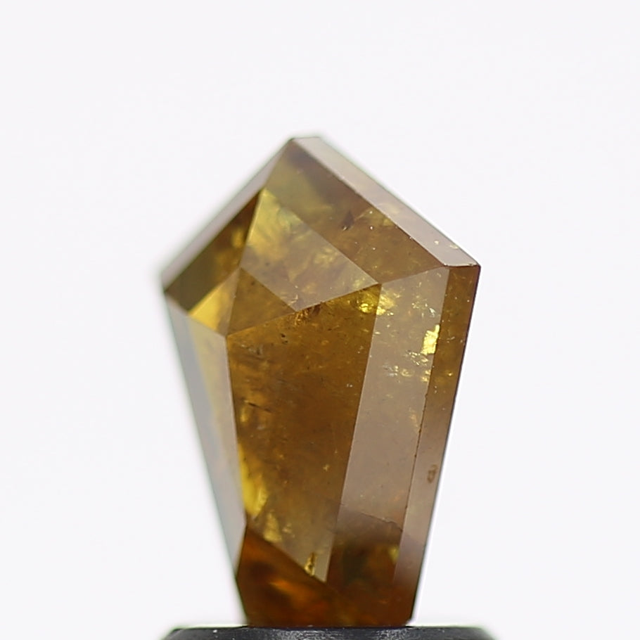 1.53 Carat Natural Fancy Yellow Kite Salt and Pepper Diamond 8.4 MM