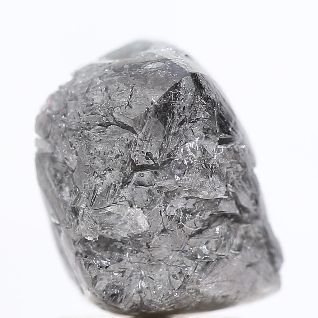 3.27 Carat Fancy Gray Octahedron Raw Rough Natural Diamond 8.20 MM - Blackdiamond