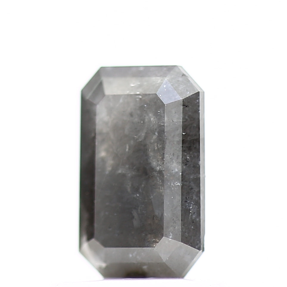 0.98 Carat 6.8 MM Gray Emerald Salt and Pepper Natural Loose Diamond - Blackdiamond