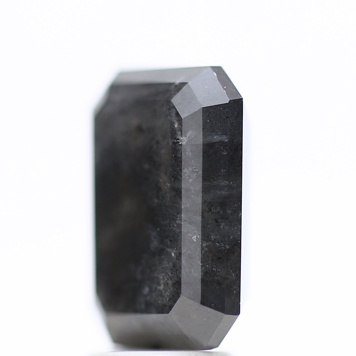 4.45 Carat Natural Fancy Gray Emerald Salt and Pepper Diamond 10.70 MM