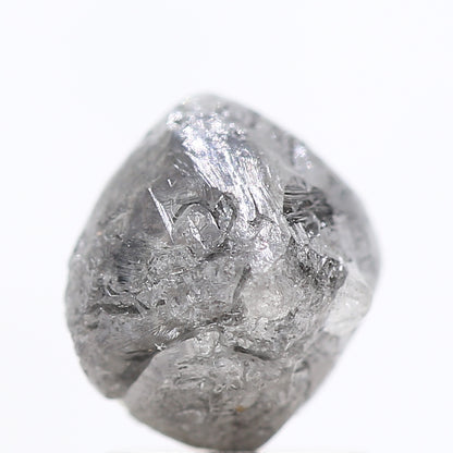 2.45 Carat Fancy Gray Octahedron Raw Rough Natural Diamond 7.50 MM - Blackdiamond