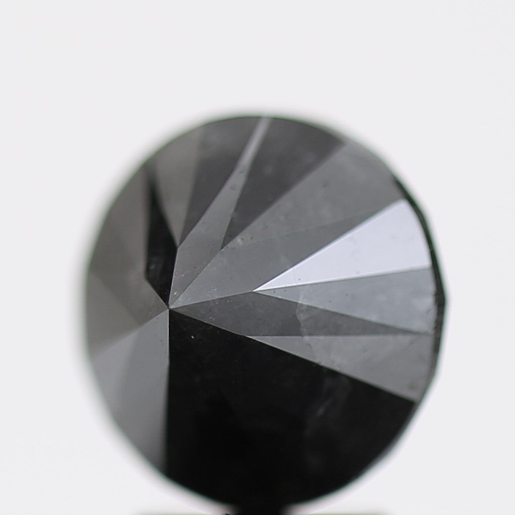 3.29 Carat Fancy Black Round Brilliant Diamond GIA