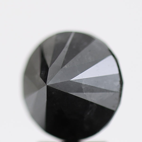 3.29 Carat Fancy Black Round Brilliant Diamond GIA
