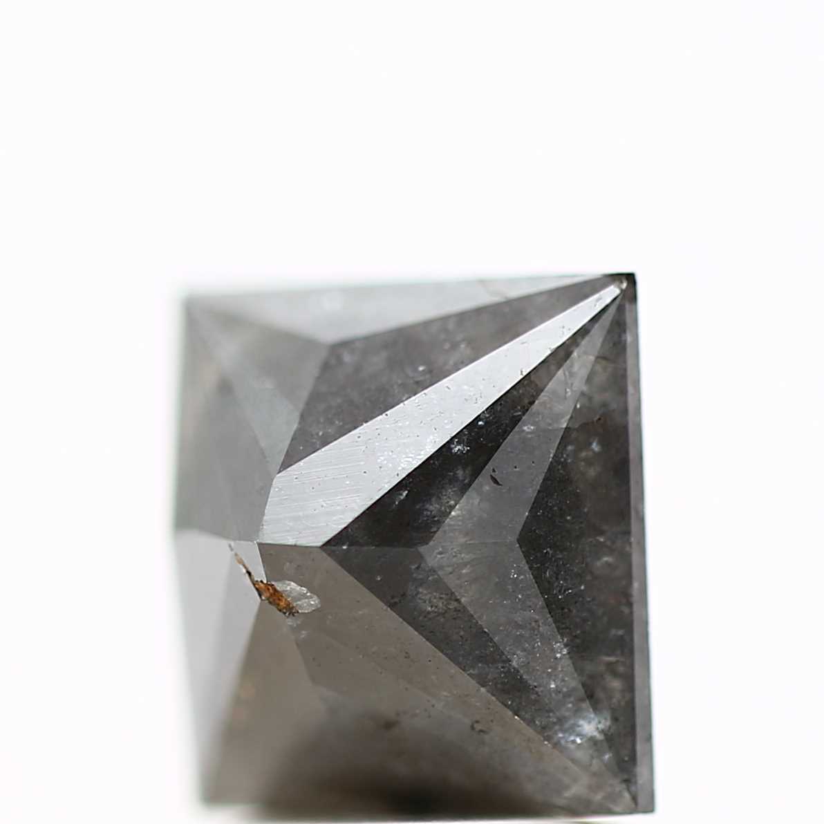 2.50 Carat 7.55 MM Natural Gray Princess Cut Salt and Pepper Diamond - Blackdiamond