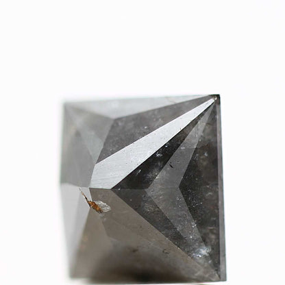 2.50 Carat 7.55 MM Natural Gray Princess Cut Salt and Pepper Diamond - Blackdiamond