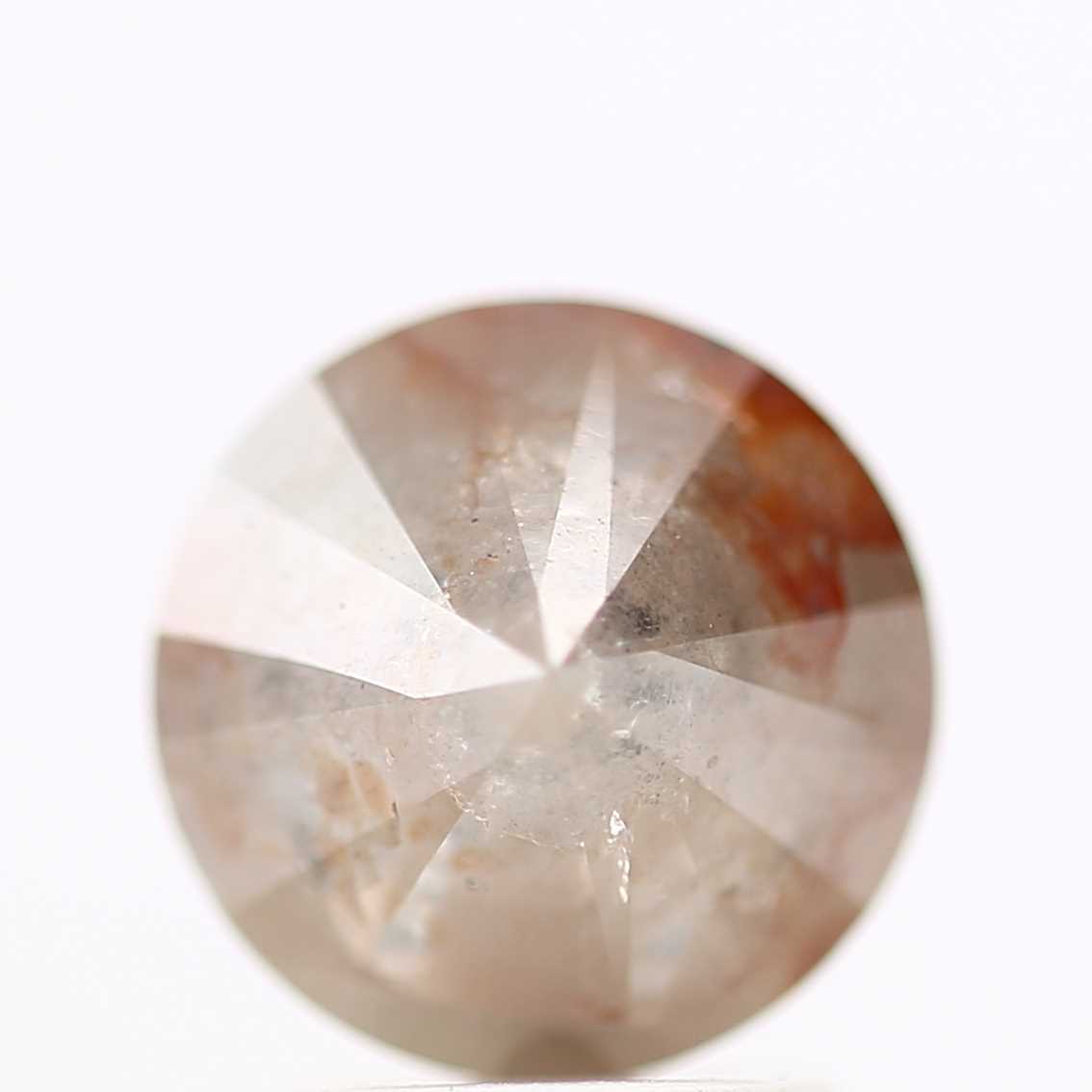 2.22 Carat Natural Peachy Orange Round Salt and Pepper Diamond 6.7 MM - Blackdiamond