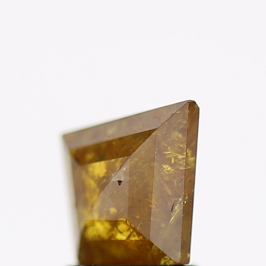 1.44 Carat Natural Fancy Yellow Kite Salt and Pepper Diamond 9.1 MM