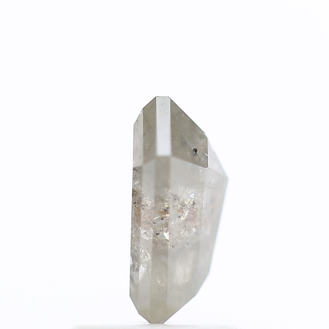 0.88 Carat Coffin Cut Fancy Gray Salt & Pepper Diamond 7.46 MM