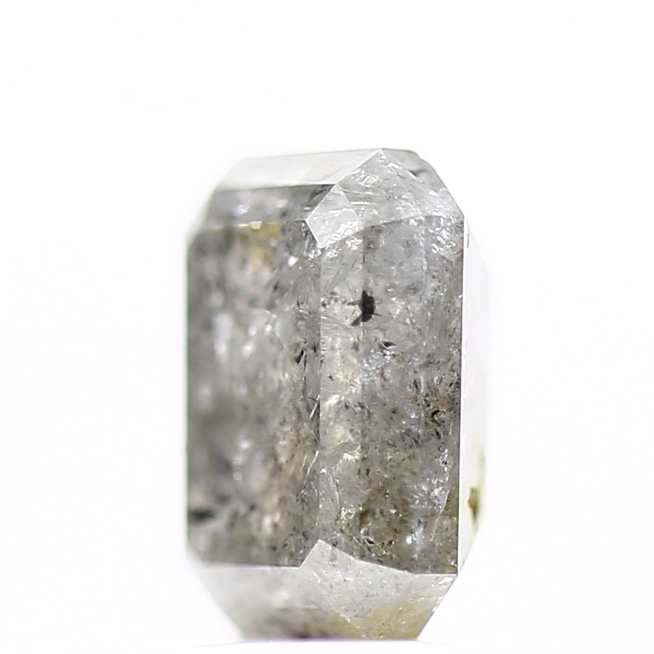 1.30 Carat 6.5 MM Natural Gray Emerald Salt and Pepper Loose Diamond - Blackdiamond