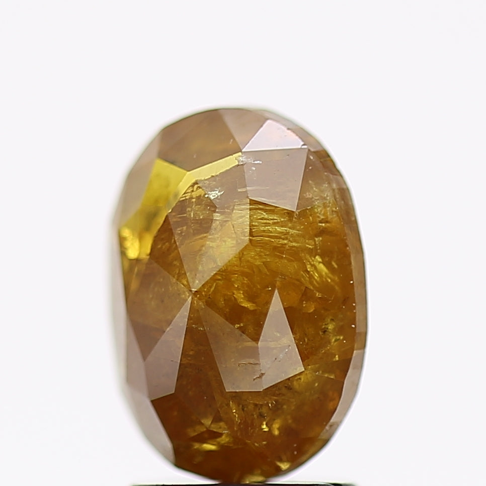 2.34 Carat Natural Oval Salt and Pepper Diamond Fancy Yellow 9.1 MM