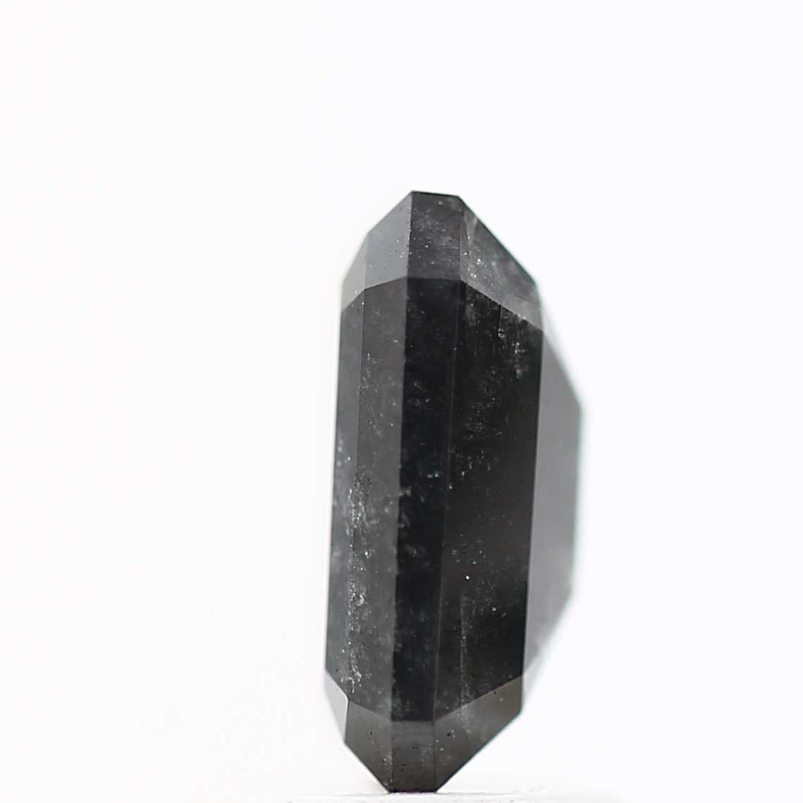 1.84 Carat 8.06 MM Natural Black Emerald Cut Salt and Pepper Diamond - Blackdiamond