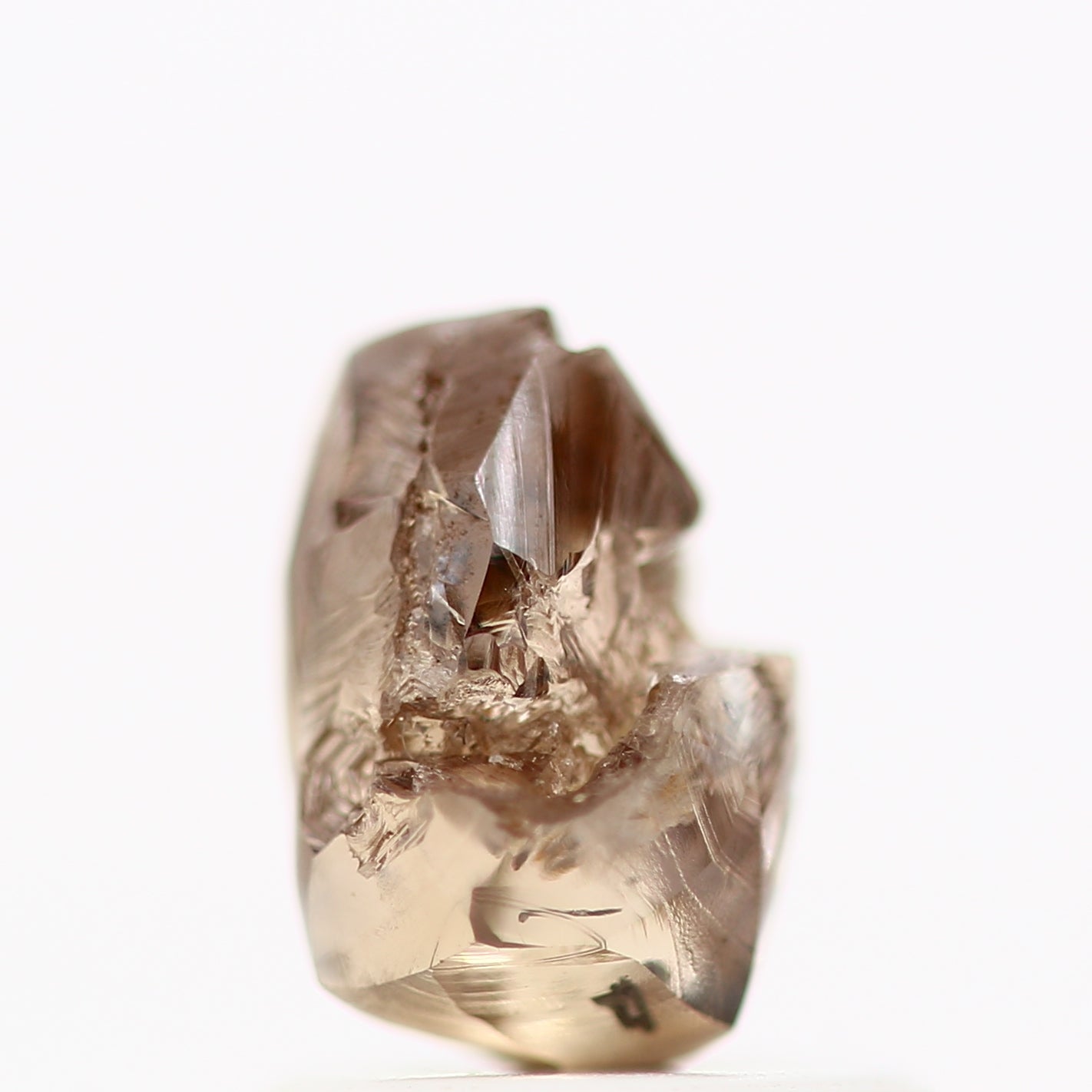 1.34 Carat Natural Fancy Cognac Brown Crystal Rough Diamond 6.80 MM - Blackdiamond