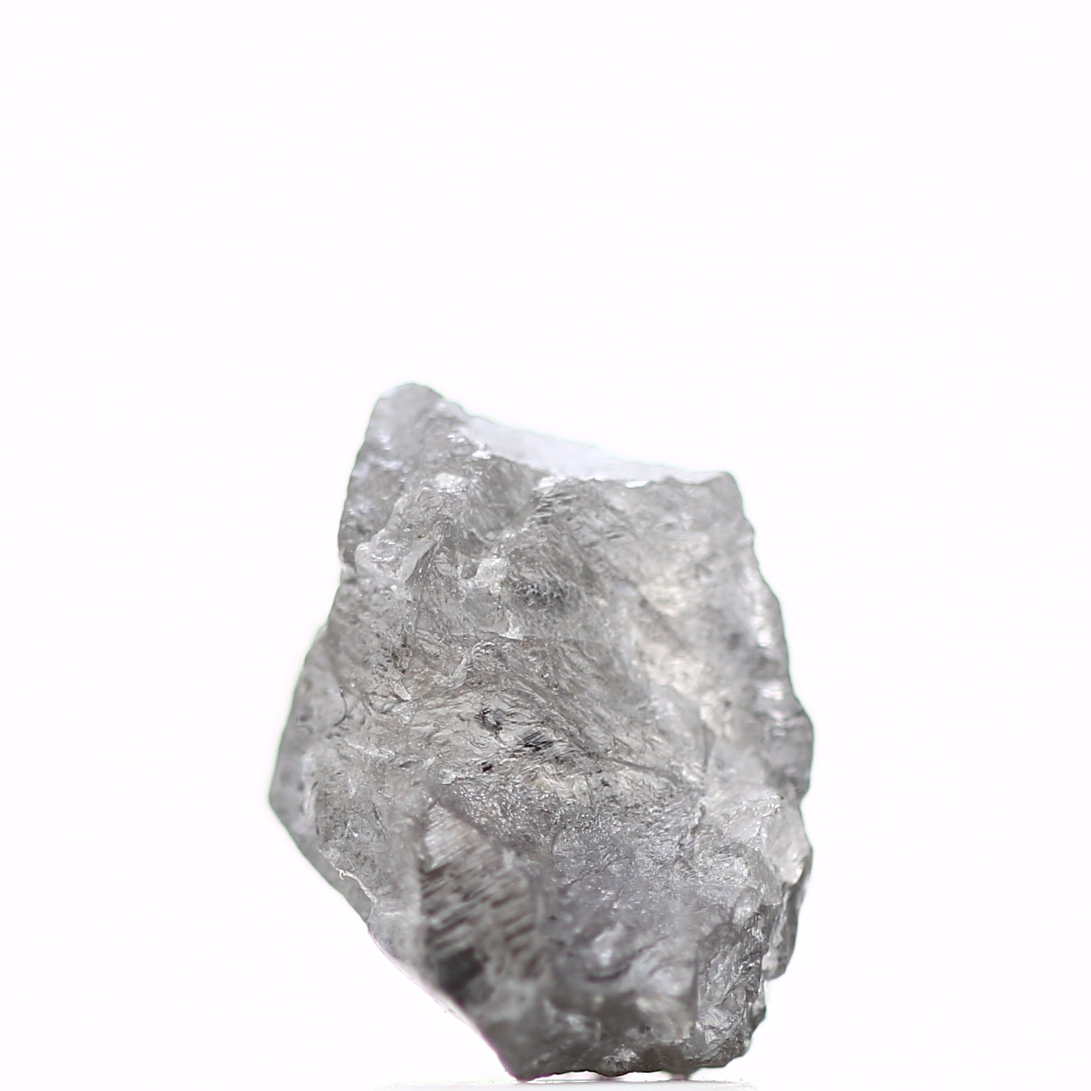 3.50 Carat Fancy Gray Crystal Raw Rough Natural Diamond 11.17 MM - Blackdiamond