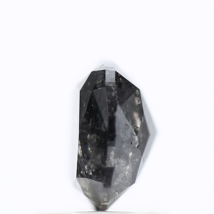 1.19 Ct Cushion Salt Pepper Diamond For Black Diamond Wedding Rings