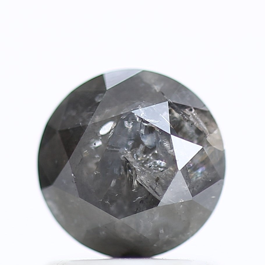 1.16 Carat Natural Round Galaxy Salt and Pepper Diamond 6.27 MM