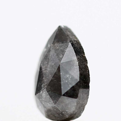 1.56 Carat Natural Black Diamond Pear Rose Diamond