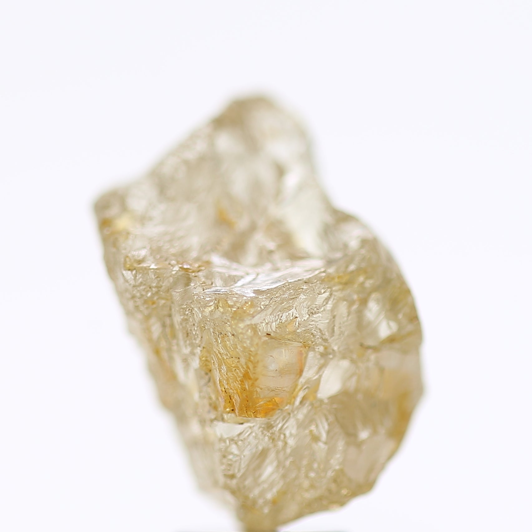 6.73 Carat Natural Fancy Yellow Champagne Rough Diamond 13 MM