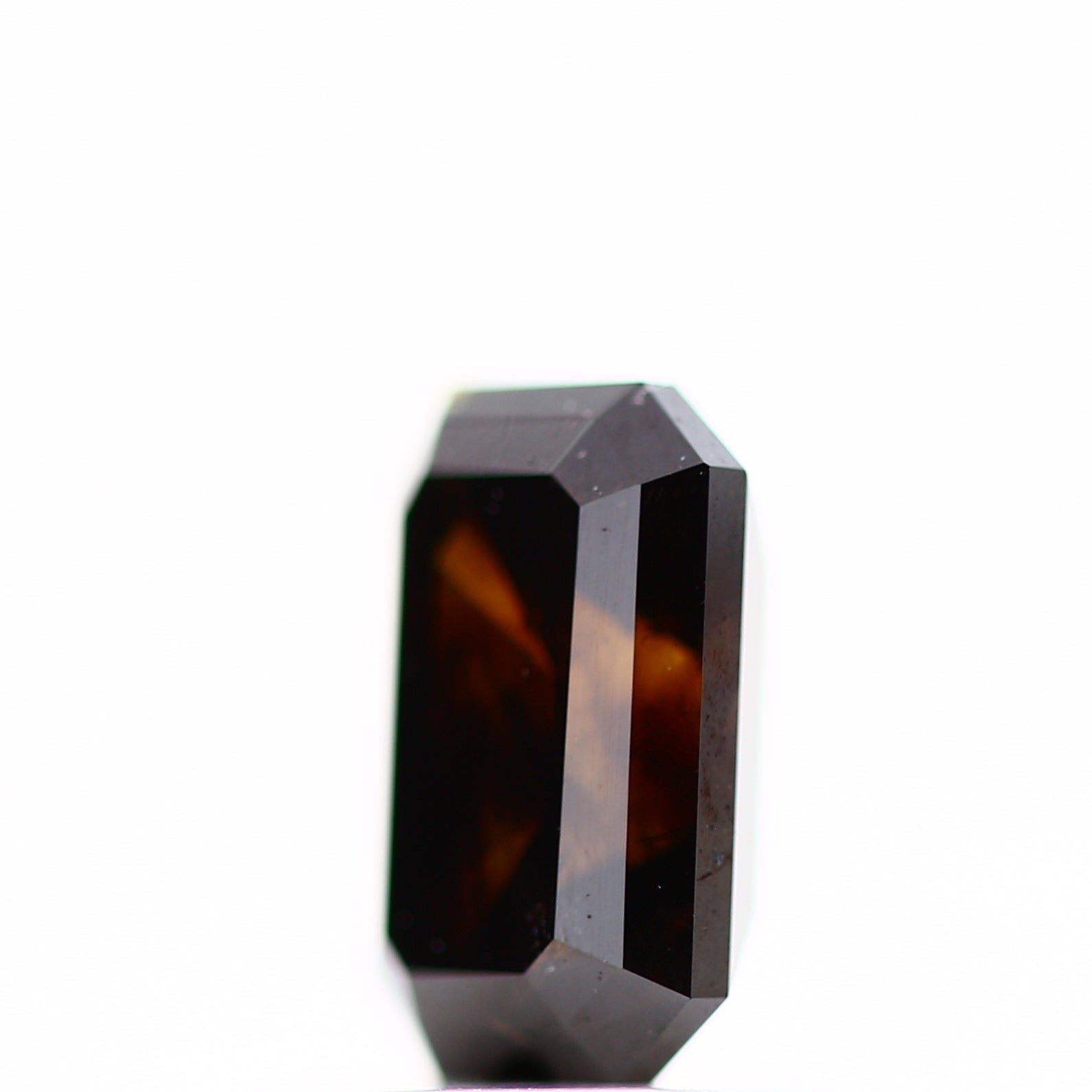 1.10 Carat 6.85 MM Fancy Cognac Emerald Cut Salt and Pepper Diamond - Blackdiamond