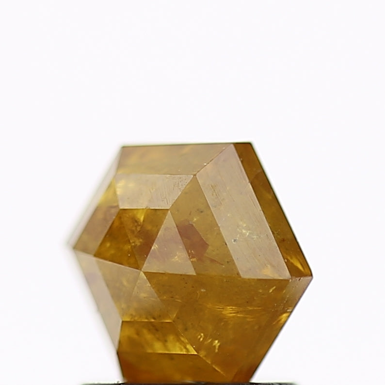 1.38 Carat Fancy Yellow Hexagon Salt and Pepper Diamond 6.8 MM