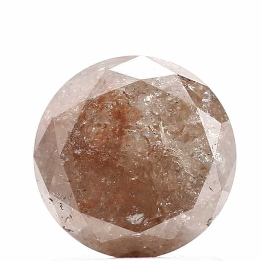 1.35 Carat Round Shape Orange Rustic Natural Loose Diamond 6.55 MM - Blackdiamond