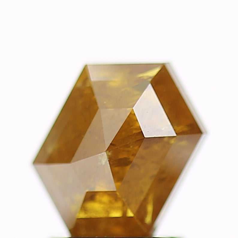 1.65 Carat Fancy Yellow Hexagon Salt and Pepper Diamond 8.1 MM