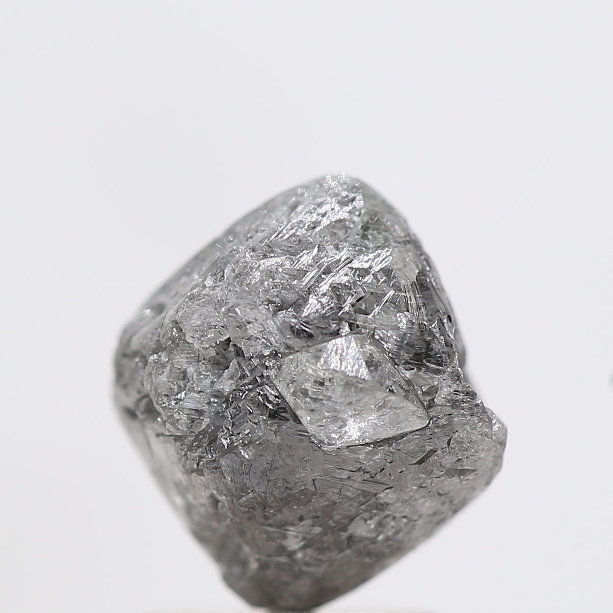 2.81 Carat Fancy Gray Octahedron Rough Natural Diamond 7.20 MM - Blackdiamond