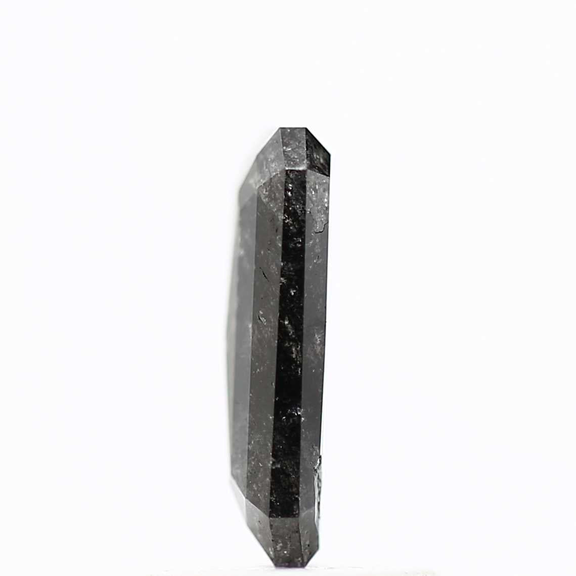 0.75 Carat 8.26 MM Natural Emerald Cut Black Salt and Pepper Diamond - Blackdiamond