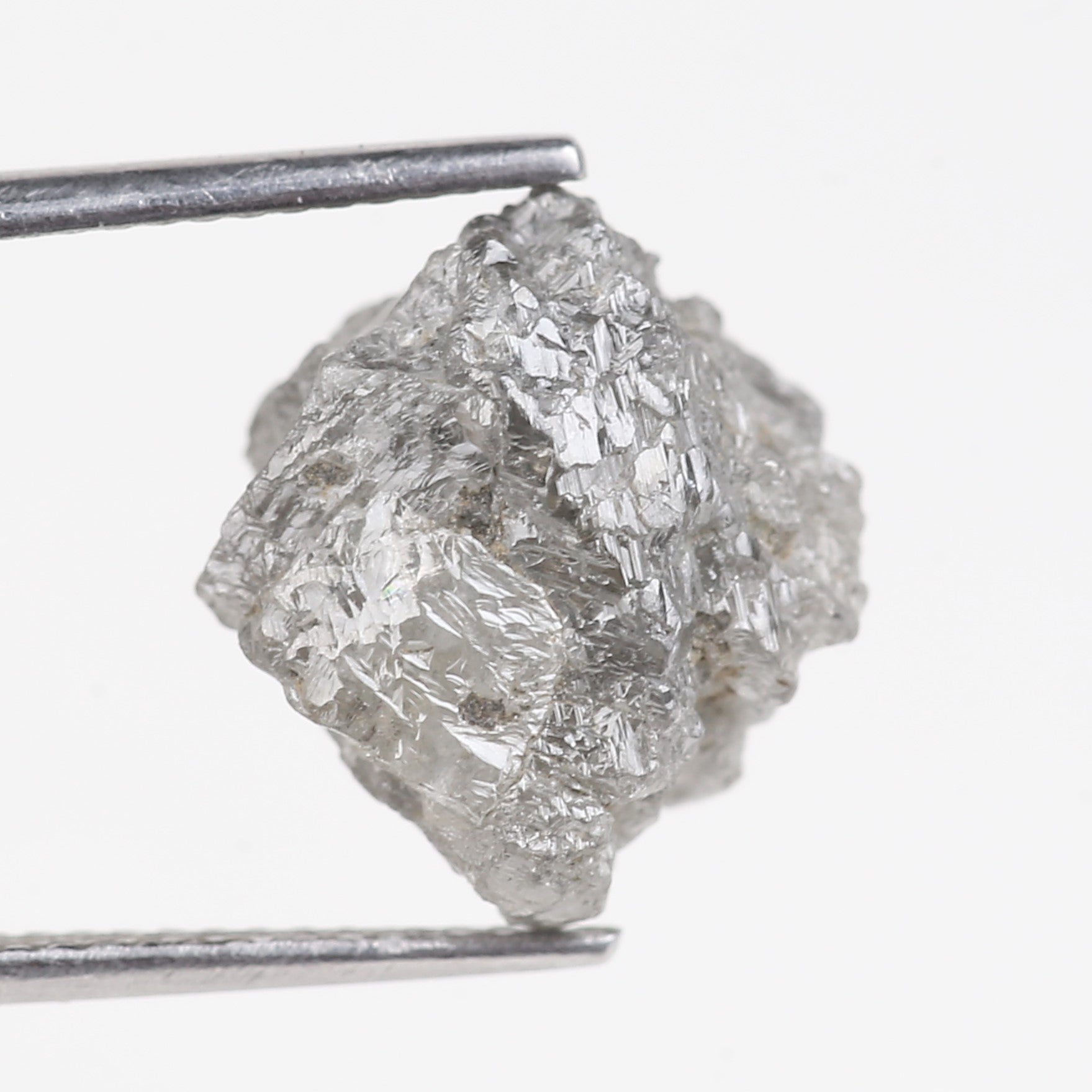9.19 Carat Natural Gray Crystal Rough Diamond 13.54 MM