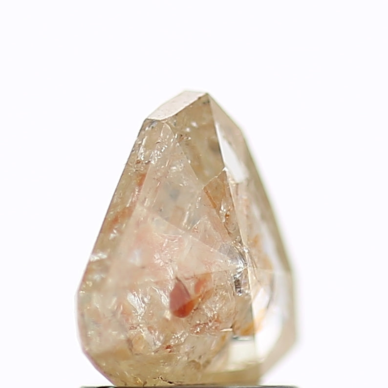 1.42 Carat Natural Orange Trillion Salt and Pepper Diamond 7.3 MM