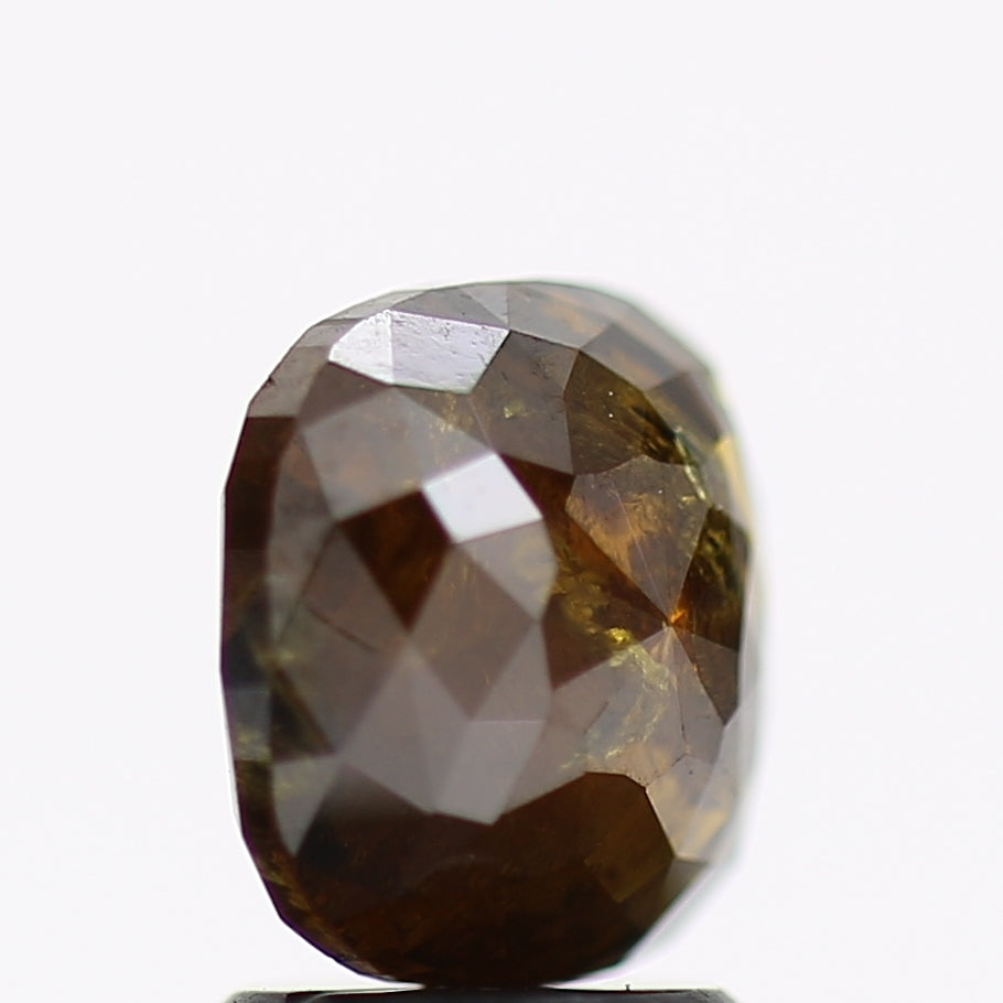 2.45 Carat Natural Cushion Salt and Pepper Diamond Fancy Brown 7.7 MM