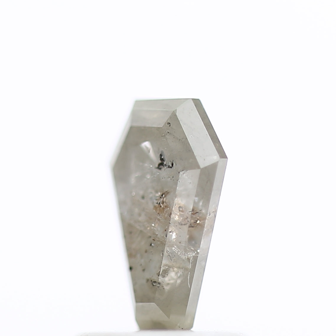 0.88 Carat Coffin Cut Fancy Gray Salt & Pepper Diamond 7.46 MM