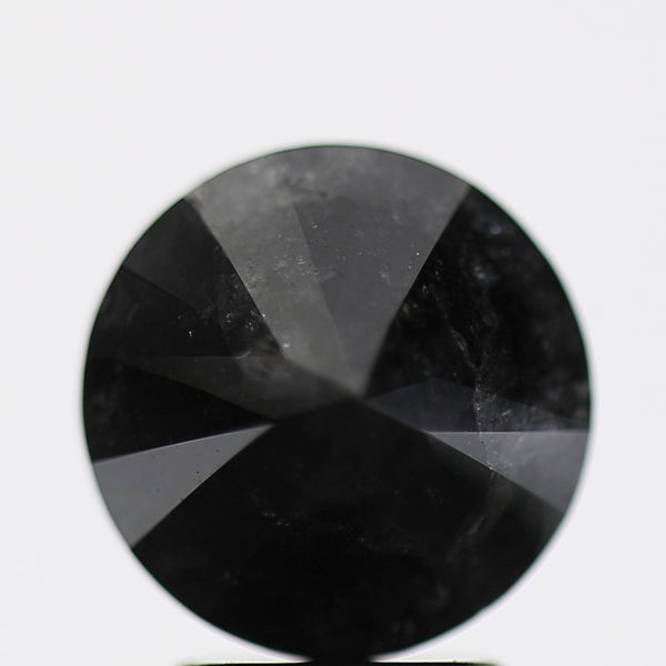 3.29 Carat Fancy Black Round Brilliant Diamond GIA