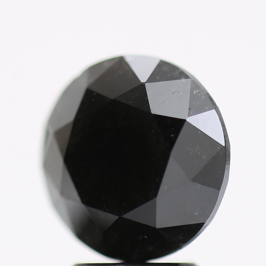 3.46 Carat Fancy Black Round Brilliant Diamond GIA Certified