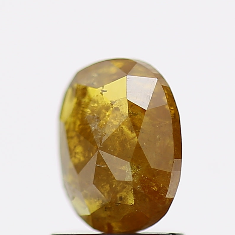 1.09 Carat Natural Fancy Yellow Oval Cut Salt Pepper Diamond 7.2 MM