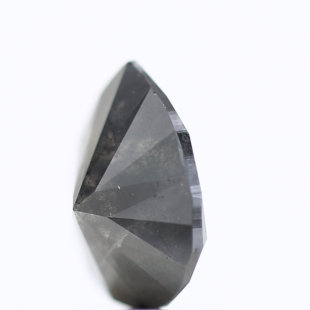 1.84 Carat Gray Black Salt and Pepper Pear Diamond 9.16 MM