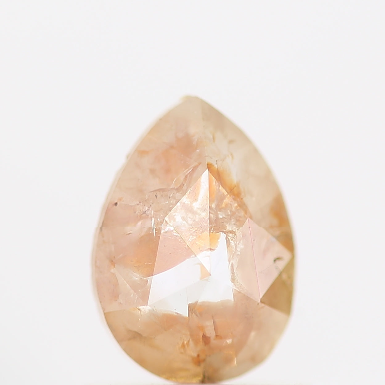 0.61 Carat Natural Peach Orange Rose Cut Pear Diamond SDM977