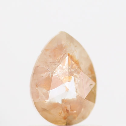 0.61 Carat Natural Peach Orange Rose Cut Pear Diamond SDM977