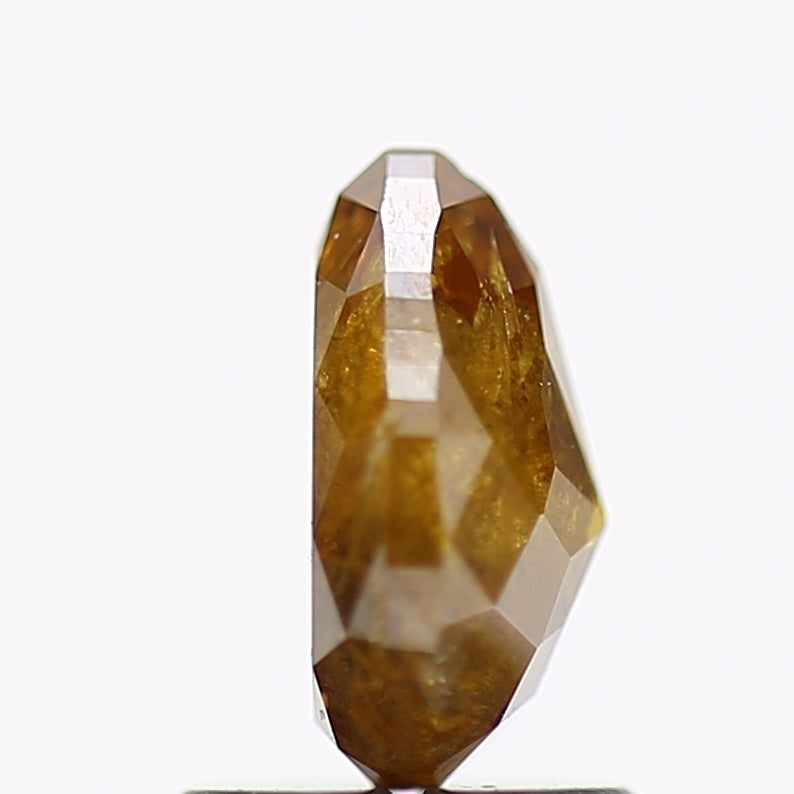 1.36 Carat Natural Pear Salt and Pepper Diamond Yellow Brown 7.8 MM