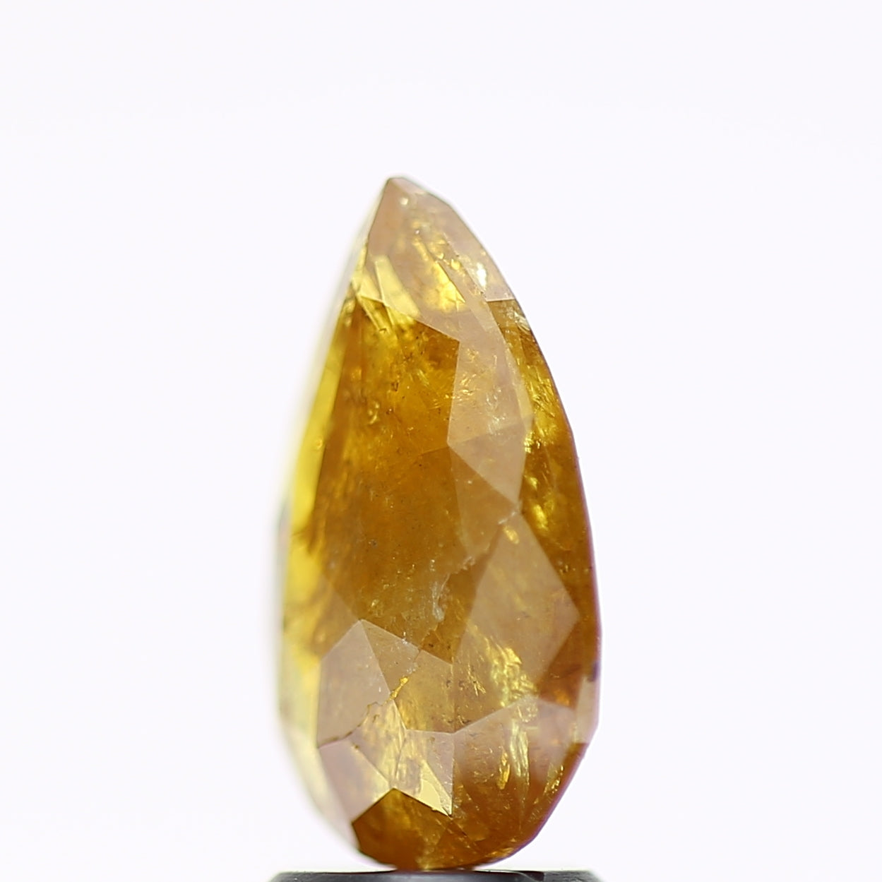 2 Carat Pear Salt and Pepper Diamond Fancy Yellow 11.90 MM